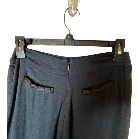 Free People Pants Womens 0 Black Rayon Satin Stripe Wide Leg High Rise - Picture 4 of 10